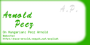 arnold pecz business card